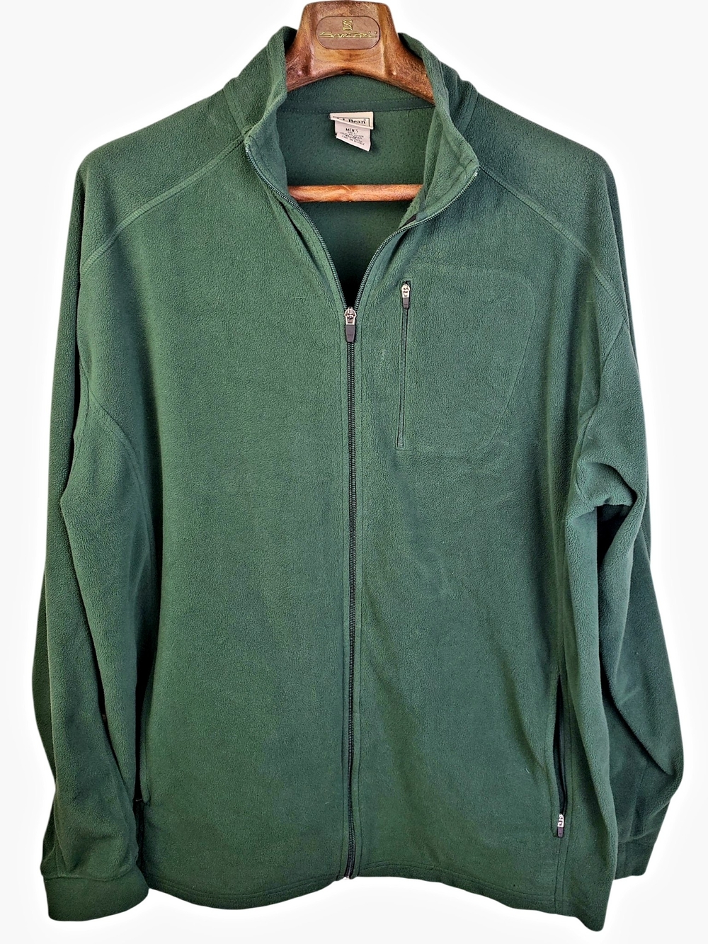 L.L. Bean Men's Full Zip Fleece Jacket Green XXL Tall Gorpcore Outerwear. #394